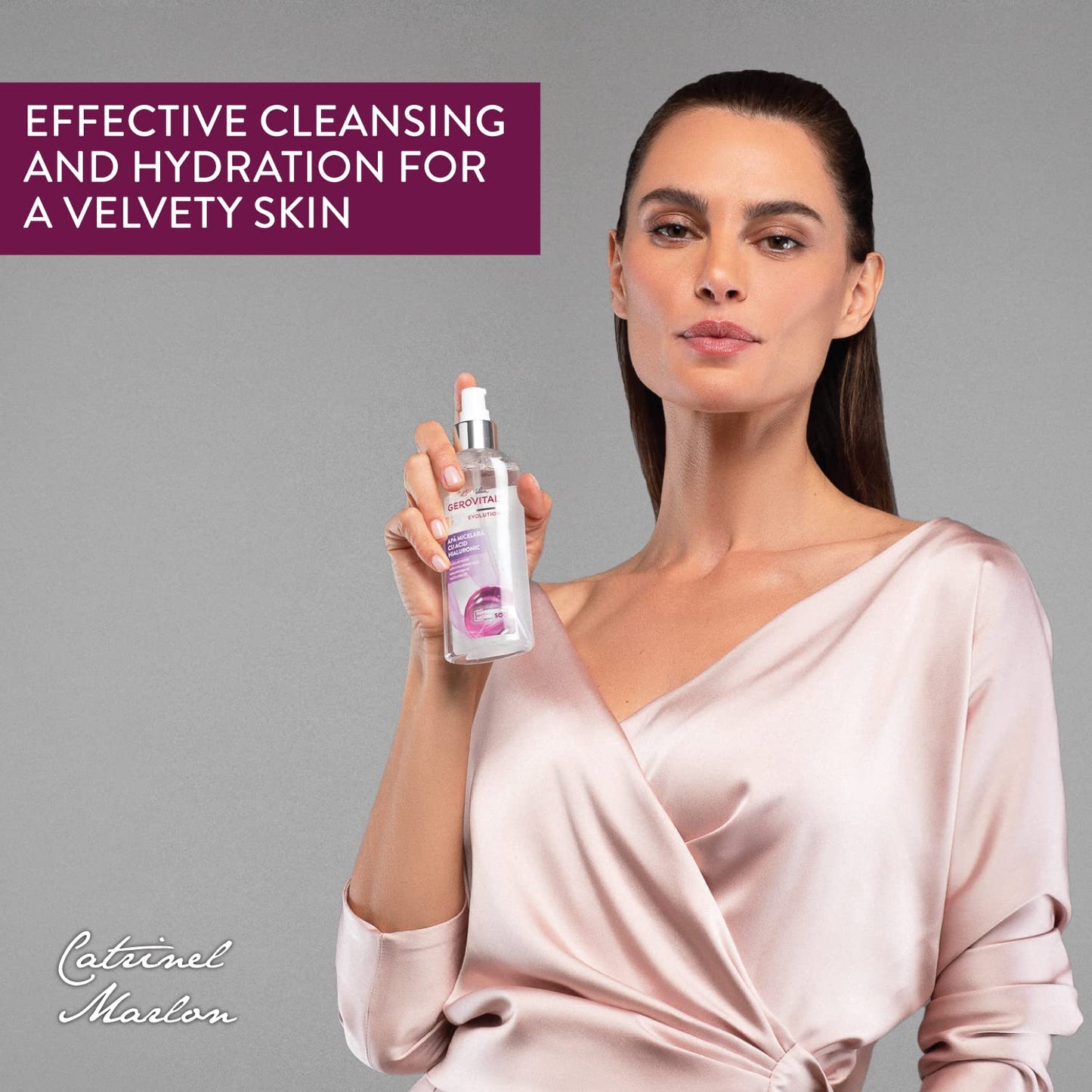 GEROVITAL EVOLUTION Micellar Water with Hyaluronic Acid, Facial Cleanser, Hydrating Makeup Remover, with Anti-Aging Super-Enzyme Superoxide Dismutase SOD, 150 ml