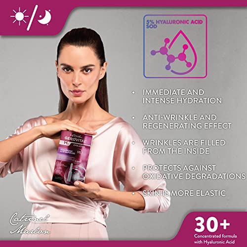 GEROVITAL EVOLUTION Hyaluronic Acid Serum for Face - Moisturizer, Regenerating, Hydrating Serum, Anti-Wrinkle, Anti-Aging Facial Serum for Fine Lines and Increased Skin Elasticity, 10 Vials x 2ml