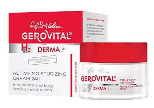 GEROVITAL DERMA+ All Day Active Moisturizing Face Cream, Anti-Wrinkle Facial Cream, Deep Hydration, Elastic and Tonic Skin, for Dry Skin, 50 mililiters
