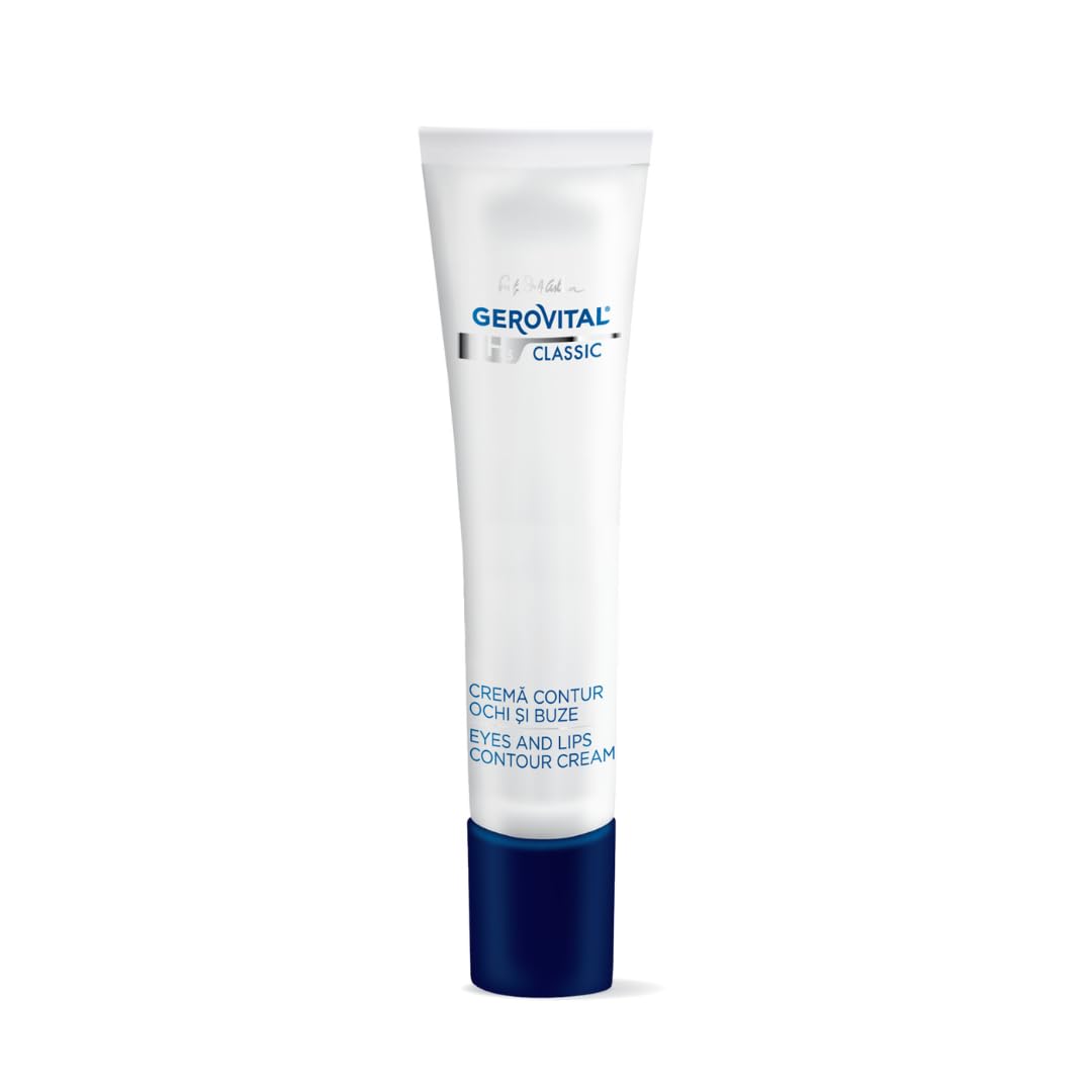 GEROVITAL CLASSIC Anti-wrinkle around Eyes and Lips Lifting Cream with Hyaluronic Acid, Vitamin E and Juvinity™ for Dark Circles, Fine Lines & Wrinkles, 15 ml