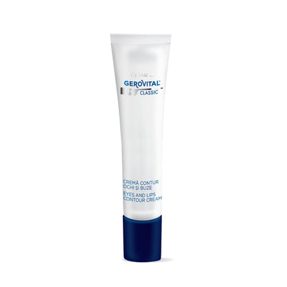 GEROVITAL CLASSIC Anti-wrinkle around Eyes and Lips Lifting Cream with Hyaluronic Acid, Vitamin E and Juvinity™ for Dark Circles, Fine Lines & Wrinkles, 15 ml
