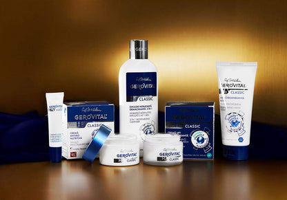GEROVITAL CLASSIC Moisturizing Hand Cream for Dry, Cracked Hands with Hyaluronic Acid, Juvinity™, Vitamin E, Regenerating Cream, Nourishes and Softens, 100 ml