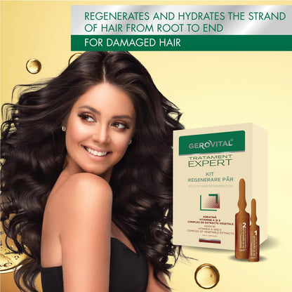 GEROVITAL TRATAMENT EXPERT - Kit Hair Growth Serum, Hair Regeneration, Hydrates and Prevents Hair Loss, 20 ampoules: 10×10 ml and 10×5 ml