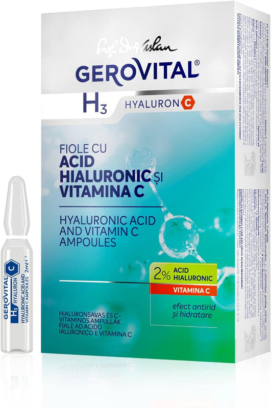 Gerovital H3 Hyaluron C - Hyaluronic Acid and Vitamin C Ampoules (2%), 30+, 10x2 ml